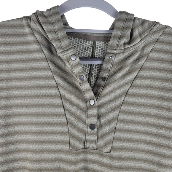 Outdoor Research Keara Hoodie Brown Gray Striped Long Sleeve Women Top M - Picture 3 of 6